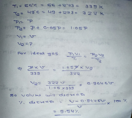 Ti 56C GE-+R73 = 339 K T 49 C- 49 +2=3 = eto Pre P 322 K MTEP2 P+ O.05P= 1.05P BlC MIEOFOY idea gas 105 PIVI P V2 05FXNO 322