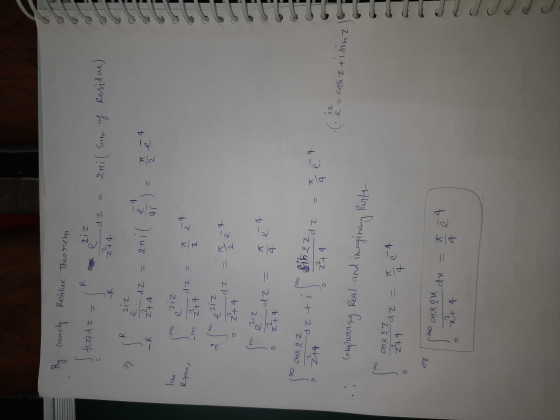 By candy Residue Theorem ziz flz)dz -dz ani ( Sum of Residue) 274 R 9 2iZ e d Z 244 anil e N 2 ziz e 274 7 dz رودم 9 e 2 any