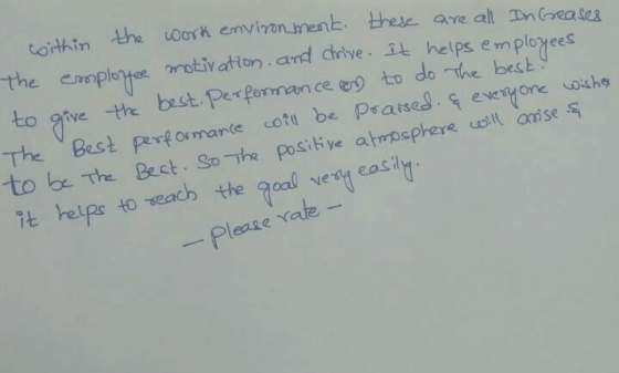 are all In Greases the work environment. within these The employee motivation, and drive. It helps employees to give the best