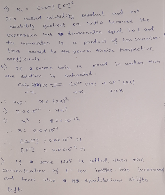 Ke = Colled solubility Solubility quotient product and hot THX the ratio because denominator eaual tol and expreasion has pro