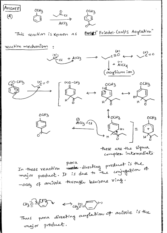 Answer Амаз This reaction is known as tº Friedel - Crafts Acylation Yeachim mechanism (7) :o -o ) volha + MC3 - vozon 1 + ÁC