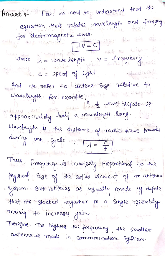 Tools باور بود where V = frequency i ic Answer on First we need to understand that the equation that relates wavelength and f