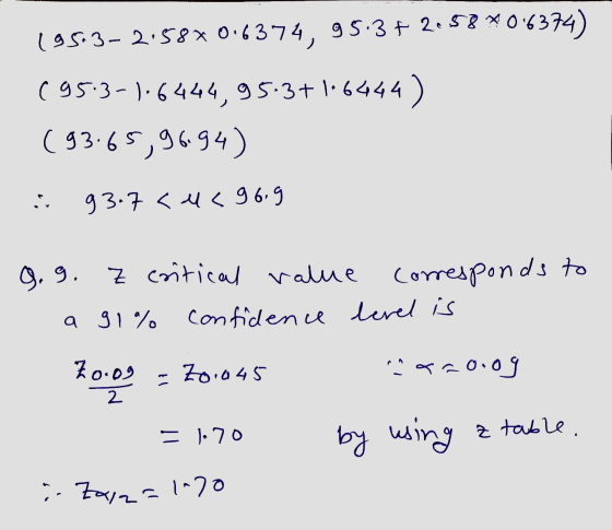 19503-2:580.6374, 95.37 2658*0*6374) (953-1-6444, 95.3+1.6444) (93.65,96.94) . 93.7 <ul 96.9 9. 9. Z critical value correspon
