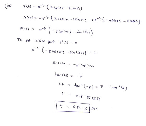 YCH)=et (200527 - 3 Sinzt) Y(t)=-et (2c0528 -3 sin21) tet (-usinar - 6 cesar) Y(N=et ( - scos (21-) — Sir (2+1) To get crit