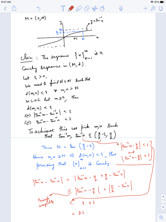 9:37 AM 81% T (o) Th 3-1 Saim : Th eyen»} m Canchy Segnencs in (M,d o, Let IN Such Hat We nud fo V mn N (uup To achies tis h