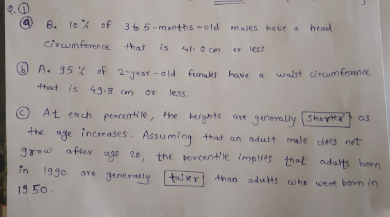 B. 10% of 3 to 5 -months-old males have a head circumference that is 41.0 cm or less . waist circumference 6 A. 95% of 2-year