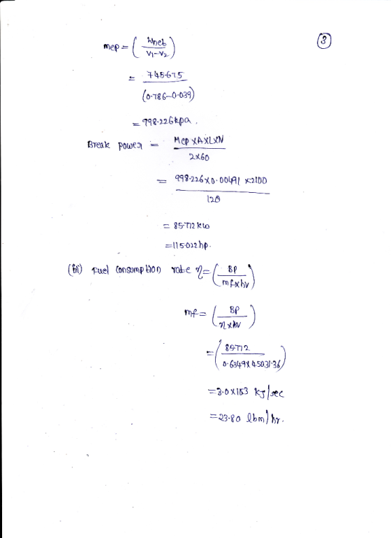 V -V = 45-675 (0-786–0-039) =998-226&pa. Break Powe3 = MCP XA XLXN . 2x60 = 998-226x0.00441 x2100 120 - 85-712 klo =115012 hp