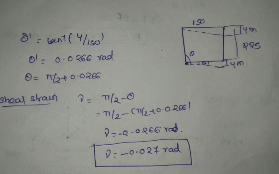 114 Qas L14m d - cant (4/10) 0 - 0.0 266 rad 0= (2+0-0266 shear strain de 1/ 20 - T12-CTV2+0-0 2661 13-0-0266 rad. TD=-0.027