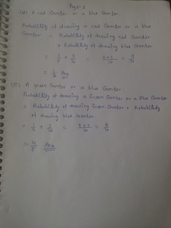 (d) A vad Counter r a blue Gun tar rou。『 a red Coun ter or a blua Counter-Probability 어 drawi nyrad Courd_av ST lo 2. gren (o