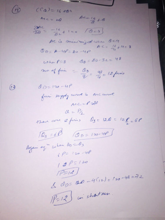 (Ca)= 16 ton Mc = 20 Ace 16 so JAC Al is minimized when och AC- 164 - 8 ФрдчP-зо че When P=8 00=80-32= 48 no. of firin - do 4