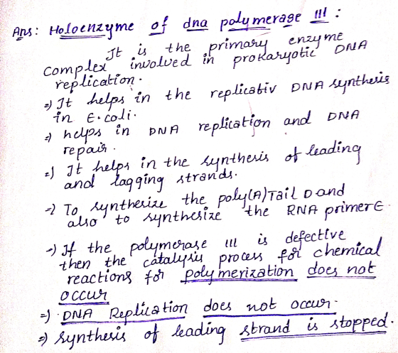 Ans: Holoenzyme of dna polymerase !!! : Jt is the primary enzyme complex involved in prokaryotić ON replication - Ft helps in