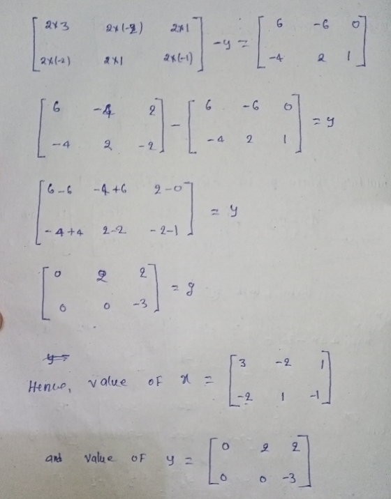 . -4+6 2-0 -4+4 2.2 -2-1 . Hence, value of Na 0 2 2 and value of y = 1 0 -3