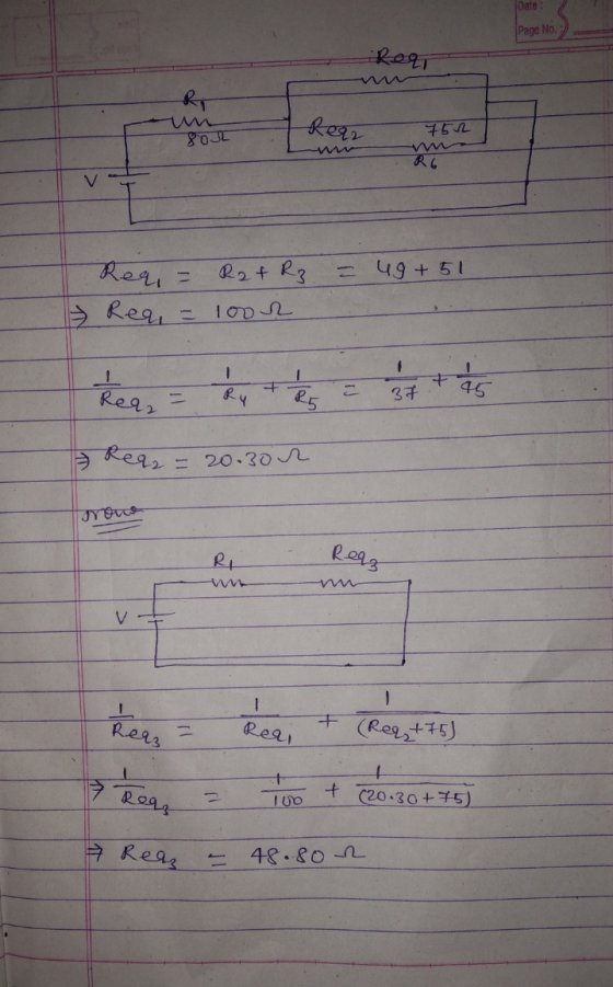 Date Page No. Reqi Rear 750 ROSL R6 V Reni Rat R3 = 49+51 Rea 1002 hers = y + 125 1 37 45 = Rea, = 20.30r Jove R. Rega if - 1