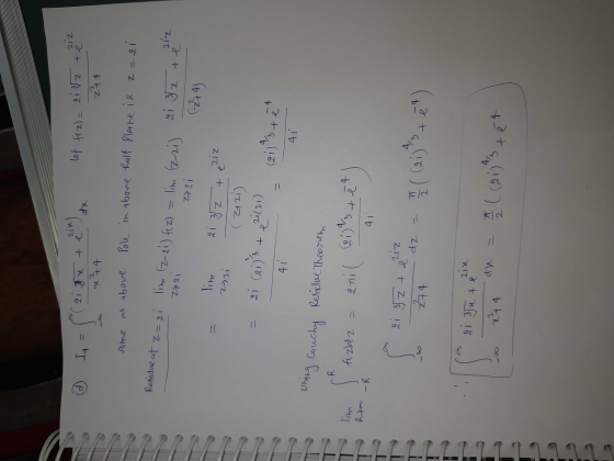 ce tering 212 d 14 In t du let fez)= 21/2 te 249 274 same as above Pole in above half Plane is z=gi Residue at z=gi lim (2-21