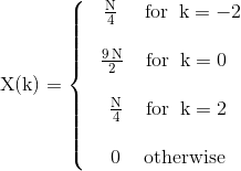 for k= -2 9N for k= 0 X(k) = { À for k= 2 0 otherwise