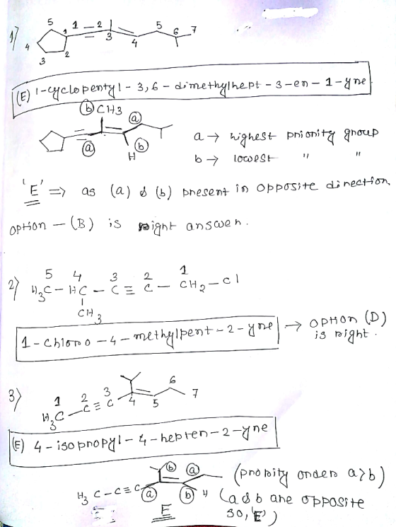 5 3 C1H3 => as (a) (b) pn esent in opposite direct-m = C14 is r»i^ht 3 4isopropM- 4-hepren-2-yne 3