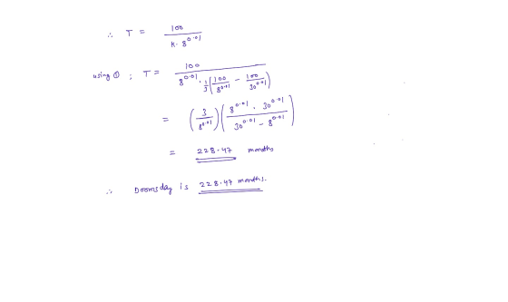 100 T = K 80.07 ܘܘܐ using on to your energie = 228.47 228.47 months 2 months & Dooms day is 228.47 months.