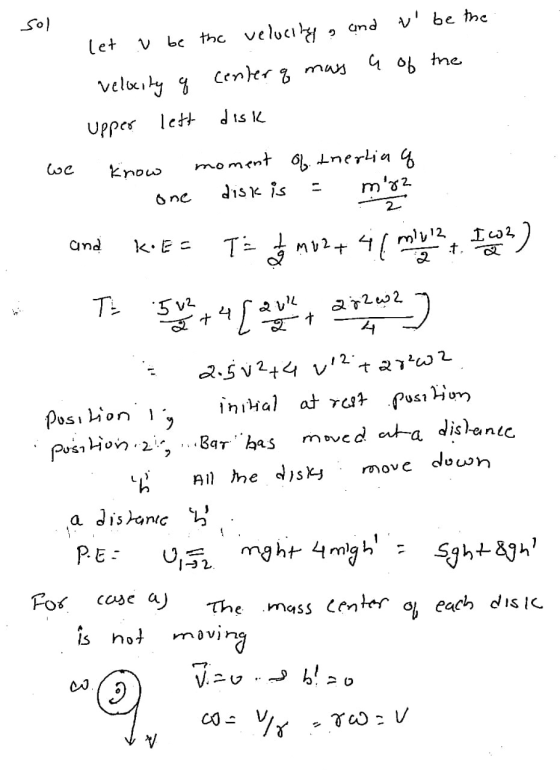 sol and t be the . v mas ů of the let be the velocity velocity q cenler q disk Upper left ومبا know moment of therlin q disk