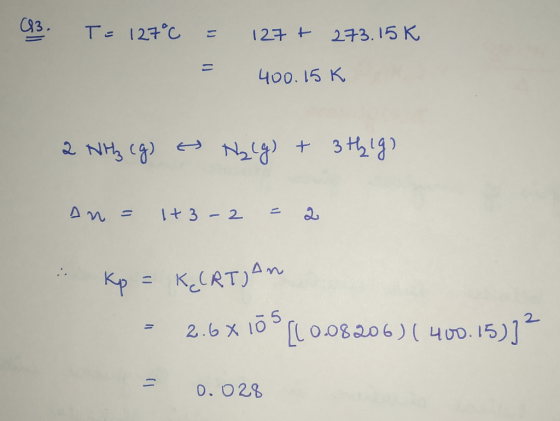 C93. Т. 127°C = 12+ + 23. 15K Чоо. 15 К 2 Nң, ся) - N,Ca) + 3НЯ? дм = 1 + 3 - 2 2 2 к = KCRT) - 2.6x 10° (Coo3 206 ) ( чоо. 1