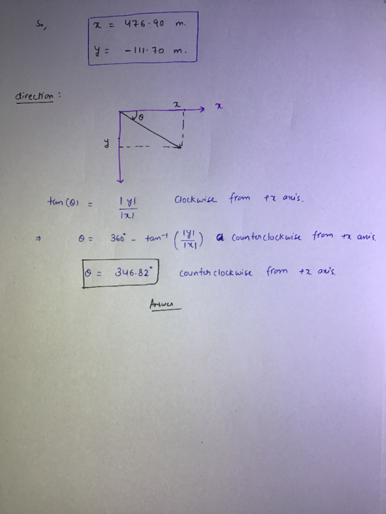 = u ob 9th -111.10 m. direchon Clockwice from f aus. tiun (0) a coun turclockwise from x ans 360 tam from 346.82 Countr clo