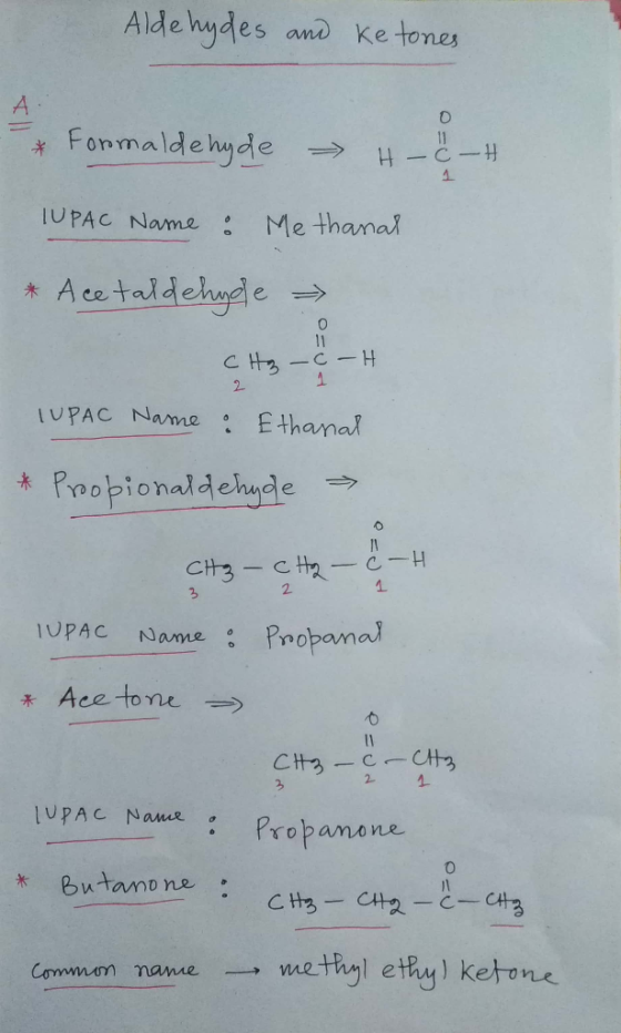 Alde hydes and Ke tones A Fonmaldehyde 11 -C- 1UPAC Name Me thanal A cetaldelyde 11 CH3-C-H 1 2 UPAC Name Ethamal Proopionald