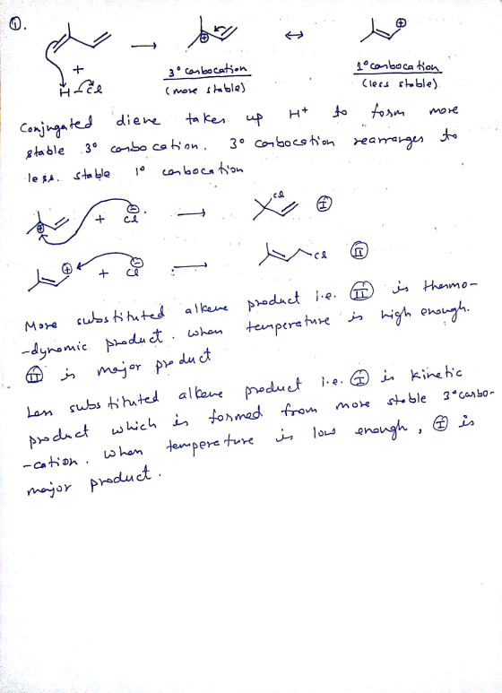 d u boty is to 3° carbocation 1° combocation řce (more stable) ī : Cless stable) Conjugated diene takes up Ht to form more st