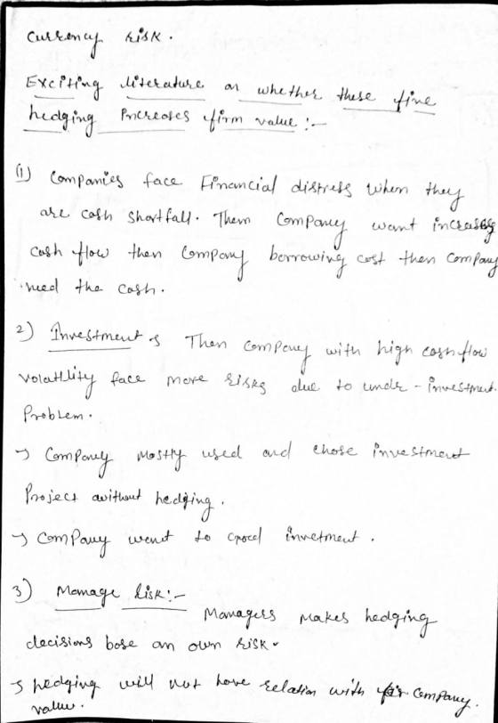 risk. Currency Exciting hedging literature Pncreases these on whether firm value: - tine (1) Companies face Financial distres