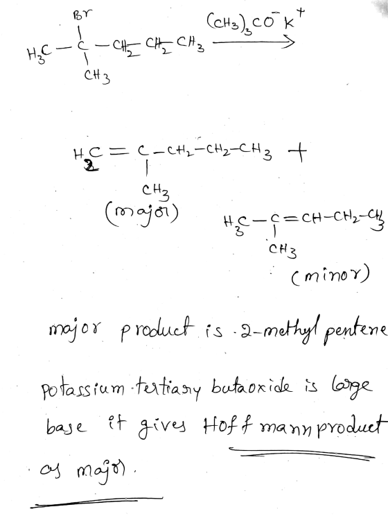 . Br HS (CH3), cokt ç - CH CH CH₂ - C# 3 | Hc=-C+, -CH, CH3 + CH₂ :. (major) H.C-<=CH-CH2-C} CH3 (minor) major product is d-m