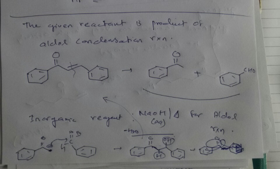 The of given aldol reactant is procluct Condensatian ran. CHO for Inorganic reagent MaoHs caa) a Aldol ran. - Lotto