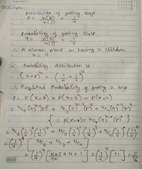 099-266 - WEEK 15 - 1 8 15 22 29 F 2 9 16 23 30 S 13 10 17 24 31 S 3 C. Given probability of getting pa MCB3 ☆ Boys probabili