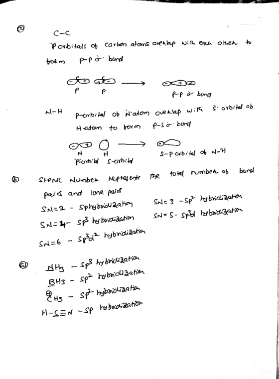 C-c other to Porbitals of carbon atoms overlap with each toum Apo band N-H o oo - Do PP P-P o bung Prorbital of Natom overlap