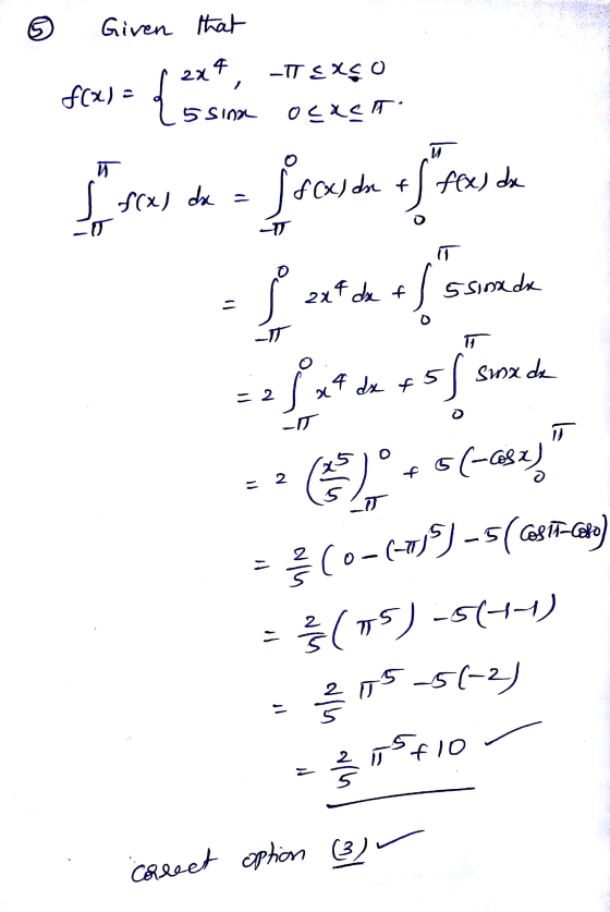 ☺ Given that -IT EXO OXCA f(x) = (sistem Si sos de froida + ros da IT 5 sinada 2x4 de f o T sina de 4 dx f 5 = 2 a D T 2 ( LT