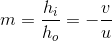 m=\frac{h_i}{h_o}=-\frac vu