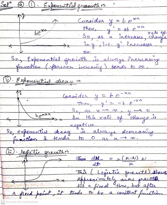 -Sel @ y xa Exponentiel gewensthis Consider y = bet then, rate of be So, as on increases, change in yine. y increass = ab