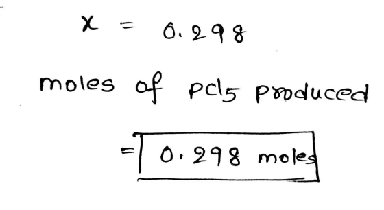 X = 0.298 moles of pels produced -T0.298 moled