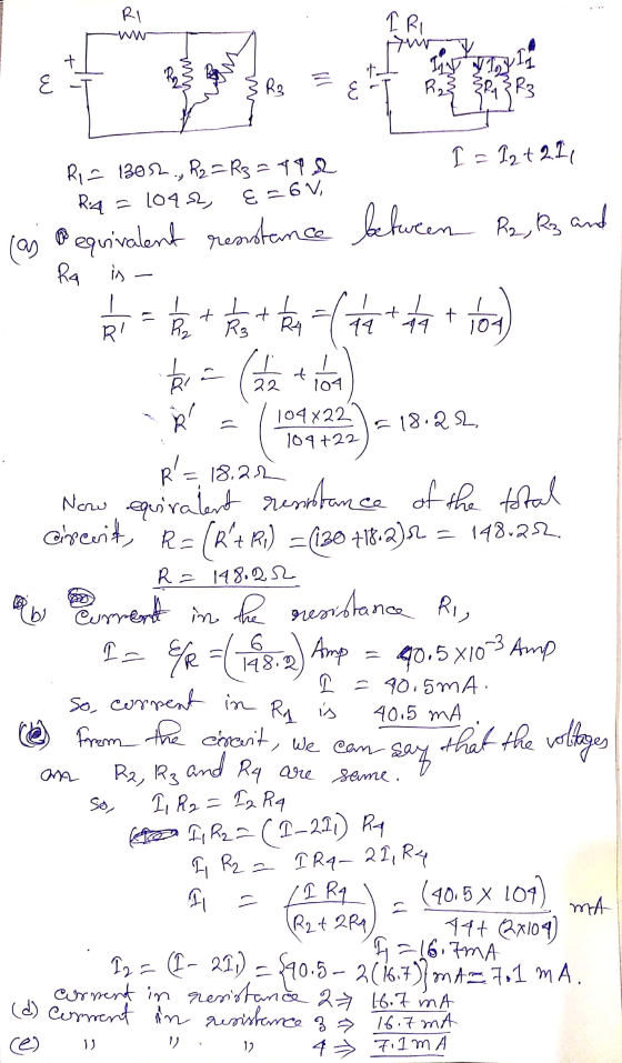 RI IRI pur + Inst t. E R3 R23 R3 R3 E = 6V, is + Tox) 104 104 = 18.22 cererit, R= I = 12 +2.11 Ri= 1302., R2 = R3 =496 RA = 1