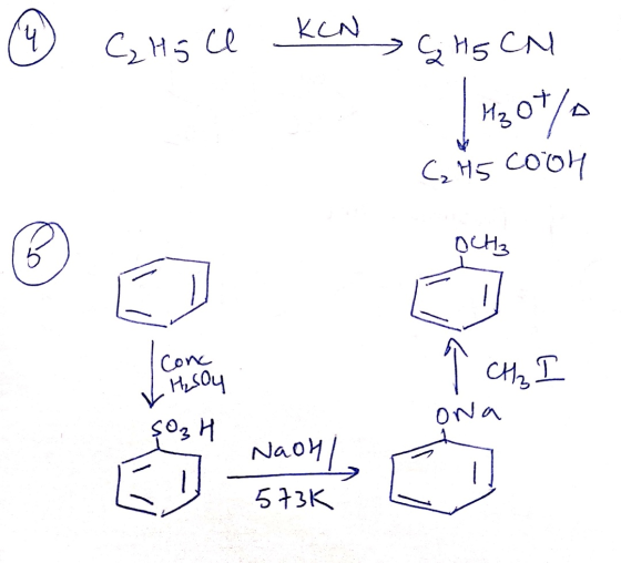 ☺ C2H5 cl KCN GHSCN и от/ С, Нs cОЇои OCH3 H₂SO V Тон, Т Ona $0, Naoh 5+3K