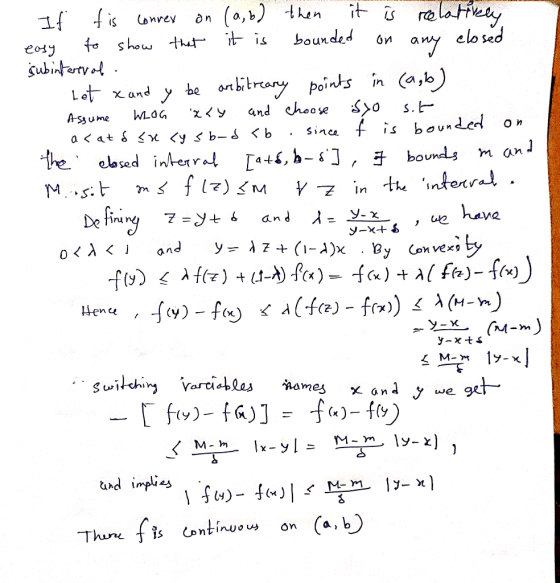 it ů relatiely bounded If f is lonrey on (a, b) then elo sed to show that it is би easy any subintorval Let xand y be anbitre