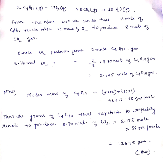 2- CAHO L90 + 1302(9) 78 COLCH) + to 120 689 z mole of Forom the above ean we can see that to 13 mole q 8 mole of Catio react
