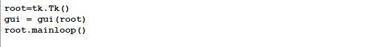 root- tk. Tk ) gui gui (root) = root.mainloop (