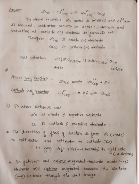 2+ Answer. 20 (1) + cu can) - zo con + Cua) In above reaction 2D getal is oxidized and cut in 53 reduced oxidation occur on a