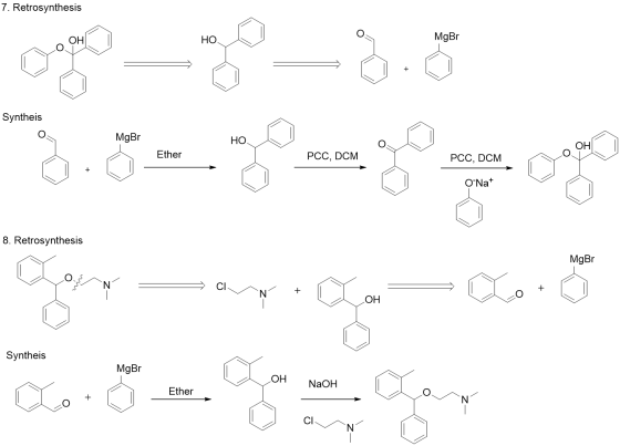7. Retrosynthesis MgBr НО O OH/ Syntheis MgBr HOLI Ether PCC, DCM PCC, DCM Mop O Na+ 8. Retrosynthesis MgBr rin $AN ang buon