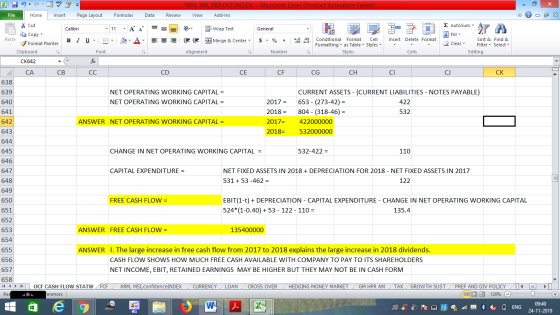 640 422 NPV, IRR, PBP,OCFINDEX - Microsoft Excel (Product Activation Failed) File Home Insert Page Layout Formulas Data Revie