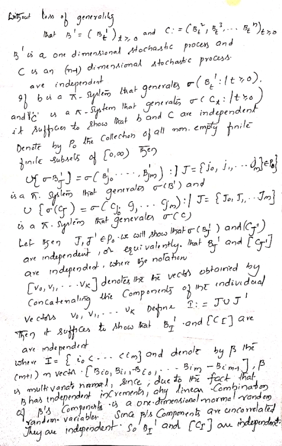 and C:= (b) … )をる a one diminsional tochashc procen and () dimenaiomal ^tochashc process indepradend 5 Cs an gomerales r(6:1t