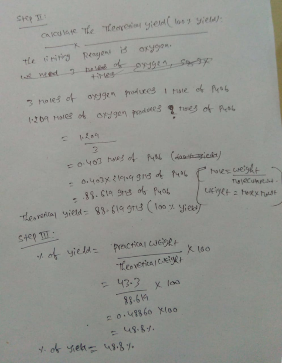 sHep T se need tiHes 3 terenal yield- 83. 619 grt 3 ( loo % yied - Step Ⅲ. tao 160 klo teoretica , ckig loa 88.619