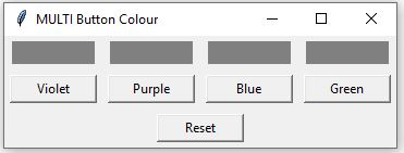 MULTI Button Colour X Violet Purple Blue Green Reset