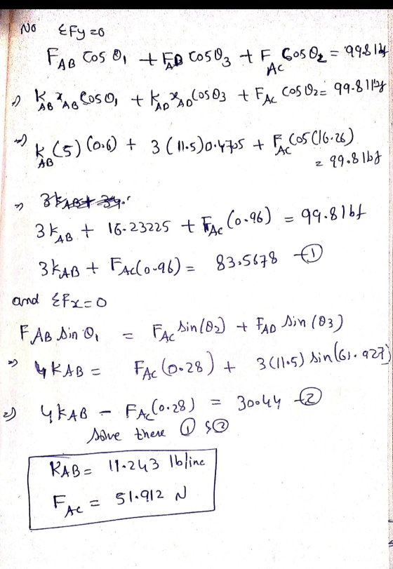 AB. I 16-23225 til NO Ас Efy zo FAB tos 0 + 60503 + F Gos Ox = -99.8104 Ko Ao los O, tko POCOS D3 + FAC Cos Ore 99.81184 K(5)