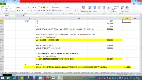 PV, FV, ANNUITY (Autosaved) - Microsoft Excel (Product Activation Failed) Review View Add-Ins File Home Insert Page Layout Fo