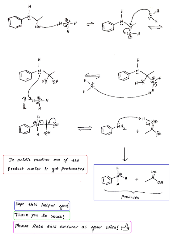 H H H OH one of the In actdic mediom Product am?ne is qet protonated OH Products Hope this helped ou! Thank you So much! Plea