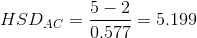HSD_{AC} = \frac{5-2}{0.577} = 5.199